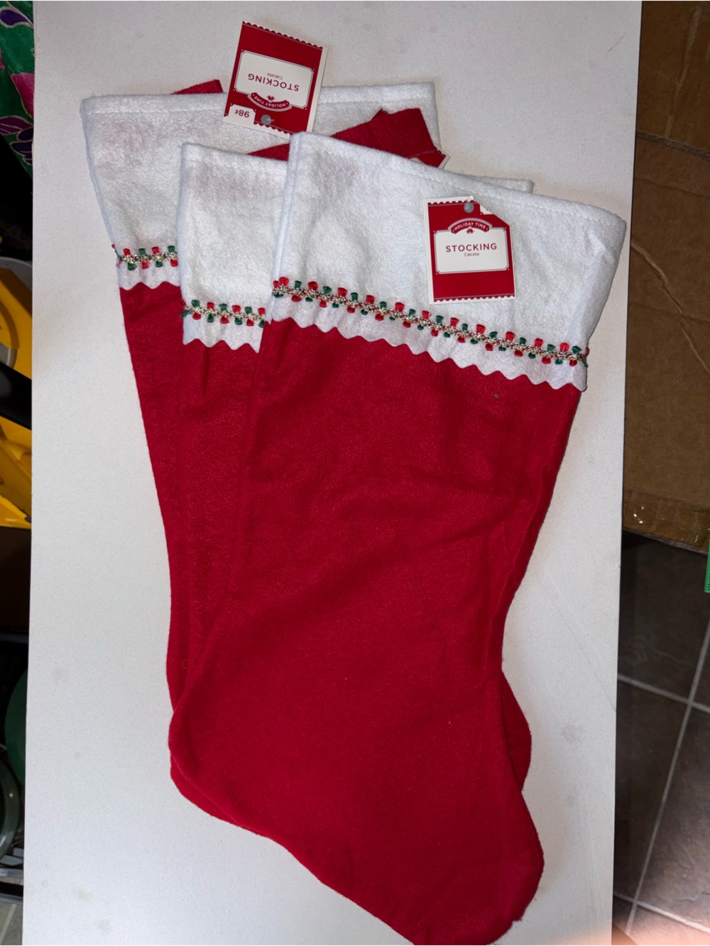 Lot of 3 Christmas stockings-NEW- 15”